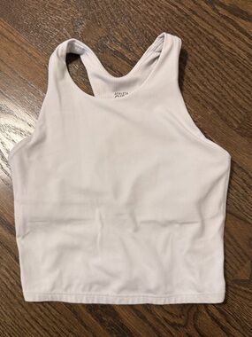 Athleta Girl white High-Neck Cropped Tank Top